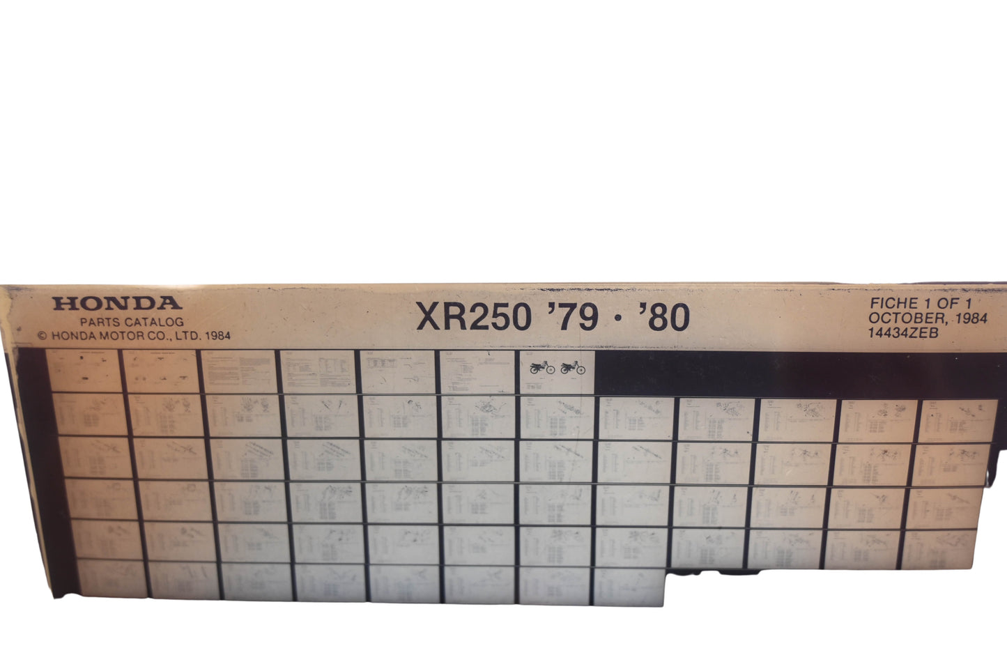 OEM Honda 14434ZEB 1979-80 XR250 Parts List Microfiche Rev:10/1984