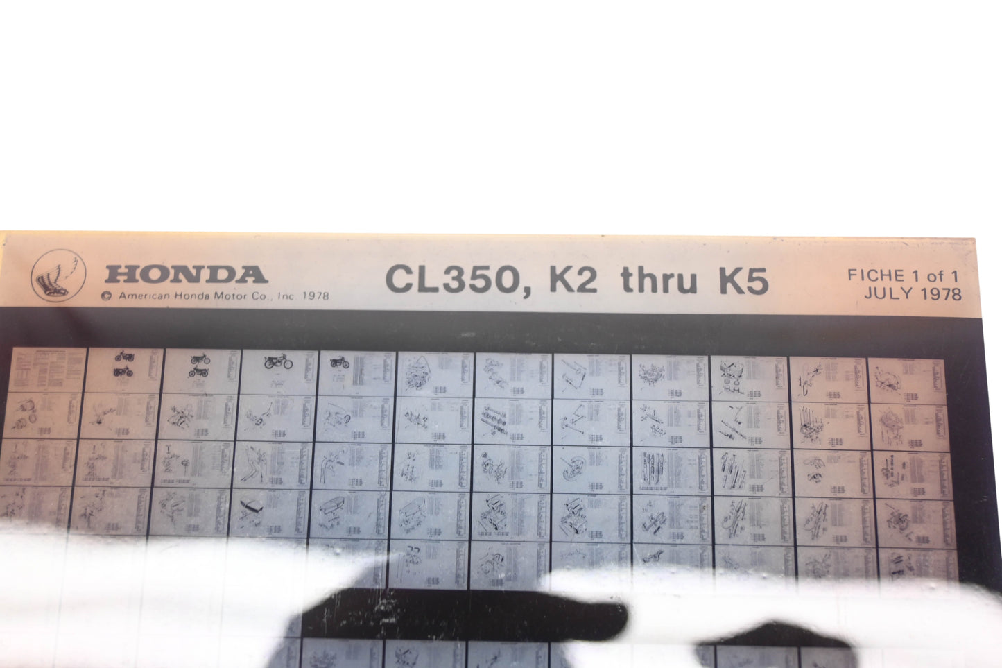 OEM Honda WE050-163 CL350 K2-K5 Parts List Microfiche Rev:7/1978