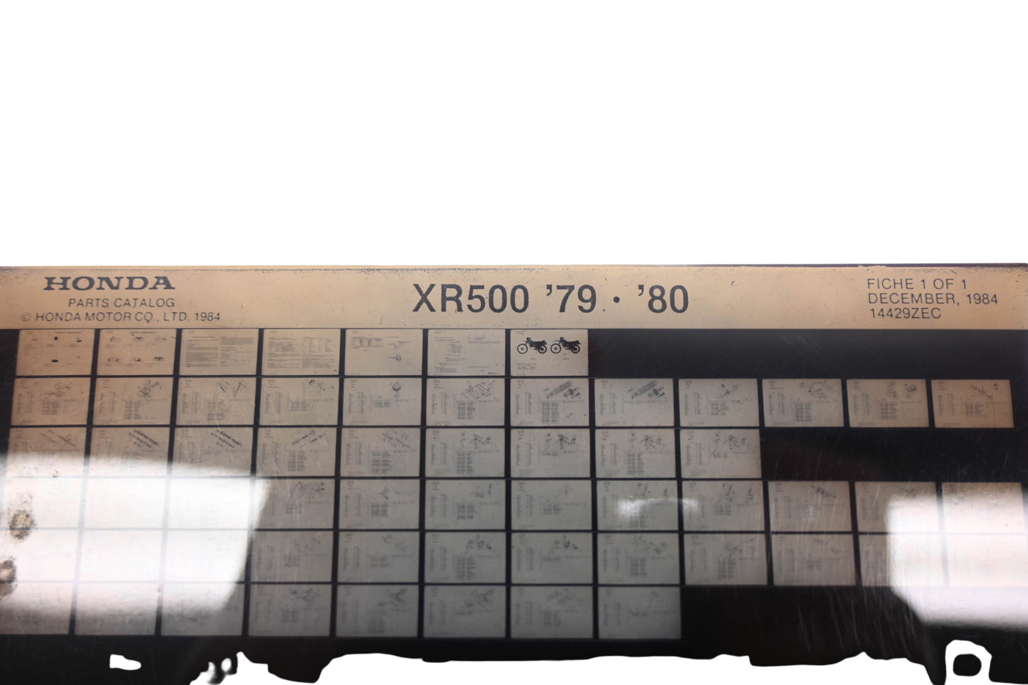 OEM Honda 14429ZEC 1979-80 XR500 Parts List Microfiche Rev:12/1984