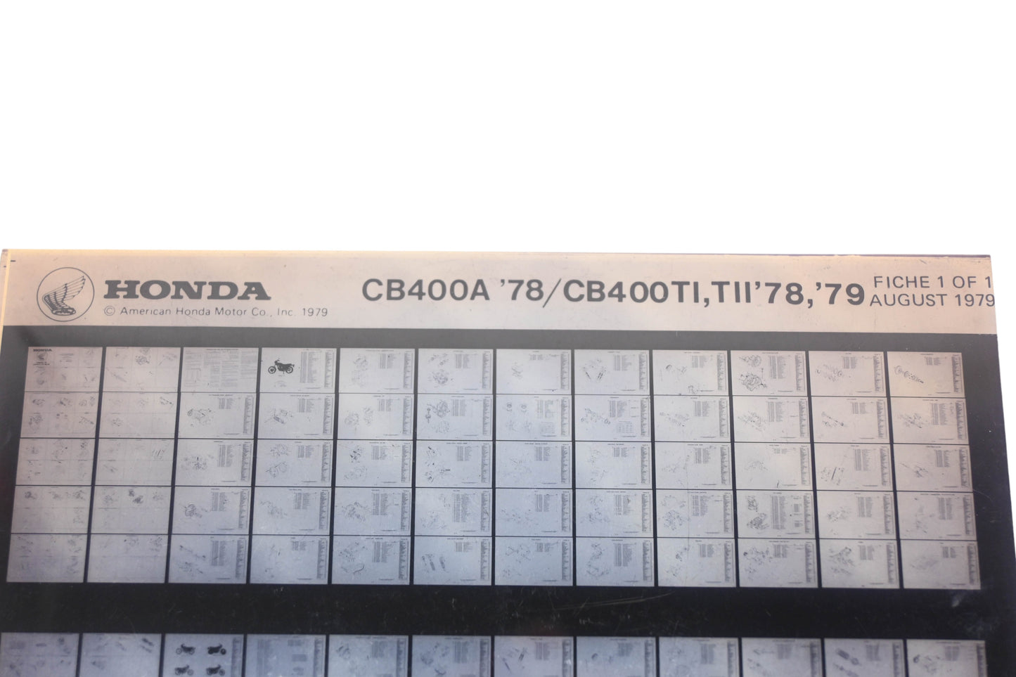 OEM Honda WE050-173 1978 CB400A 1978-79 CB400TI/TII Parts List Microfiche Rev:8/1979