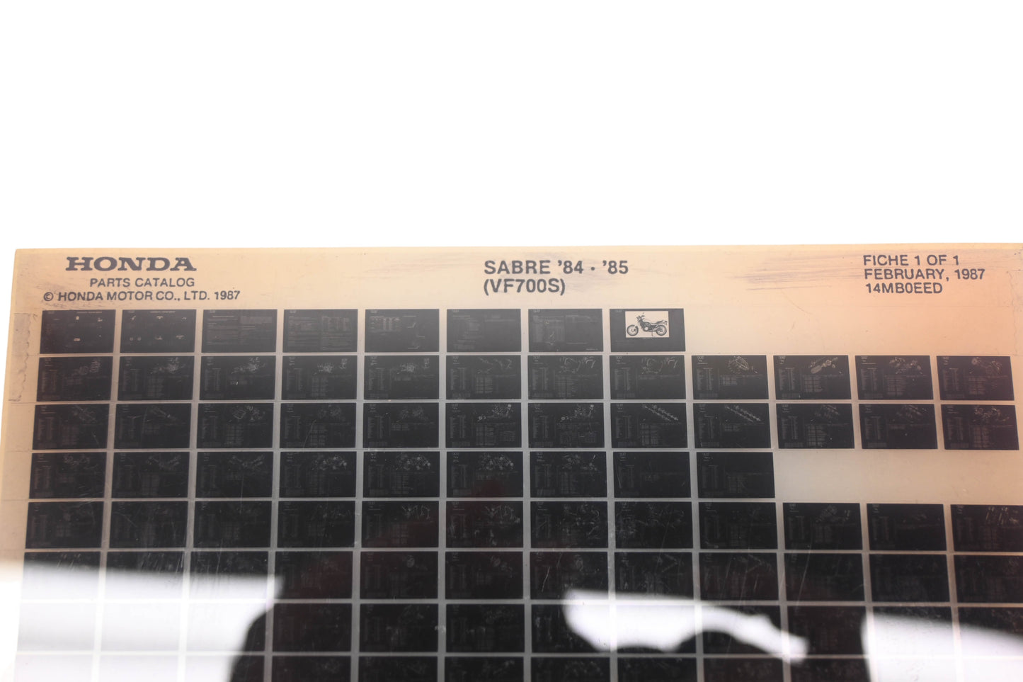New OEM Honda 14MB0EED 1984-85 Sabre VF700S Parts List Microfiche Rev:2/1987 NOS