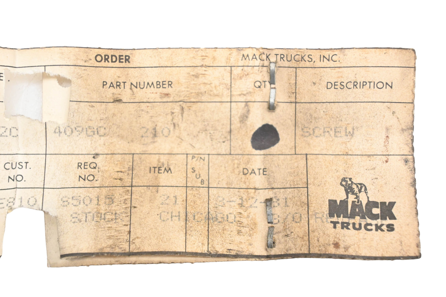 Mack 409GC210 Screw NOS