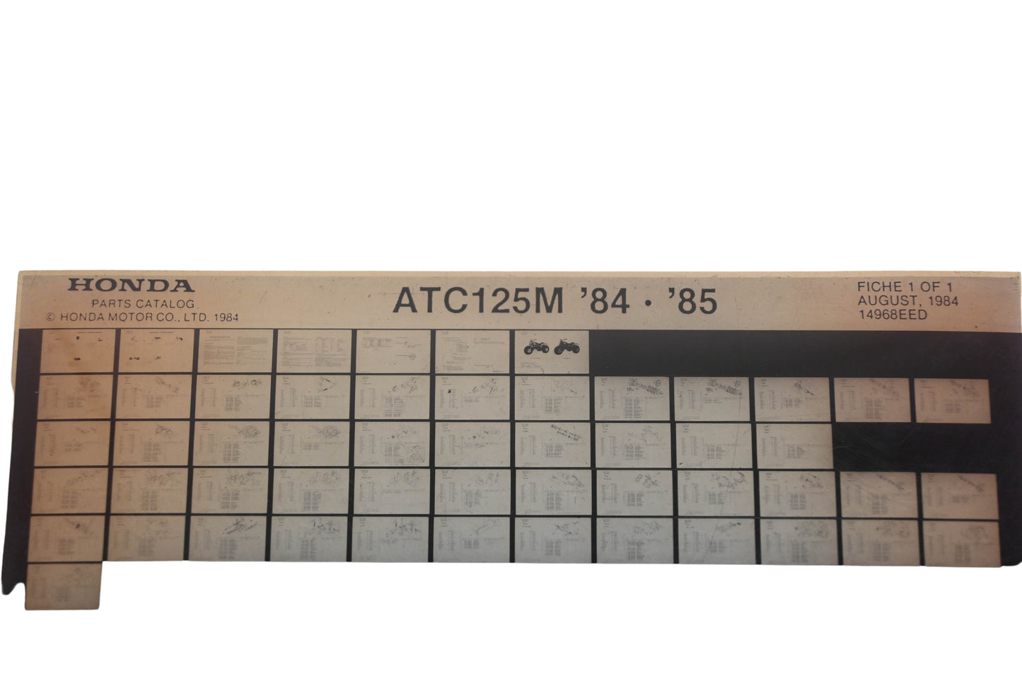 OEM Honda 14968EED 1984-85 ATC125M Parts List Microfiche Rev:8/1984