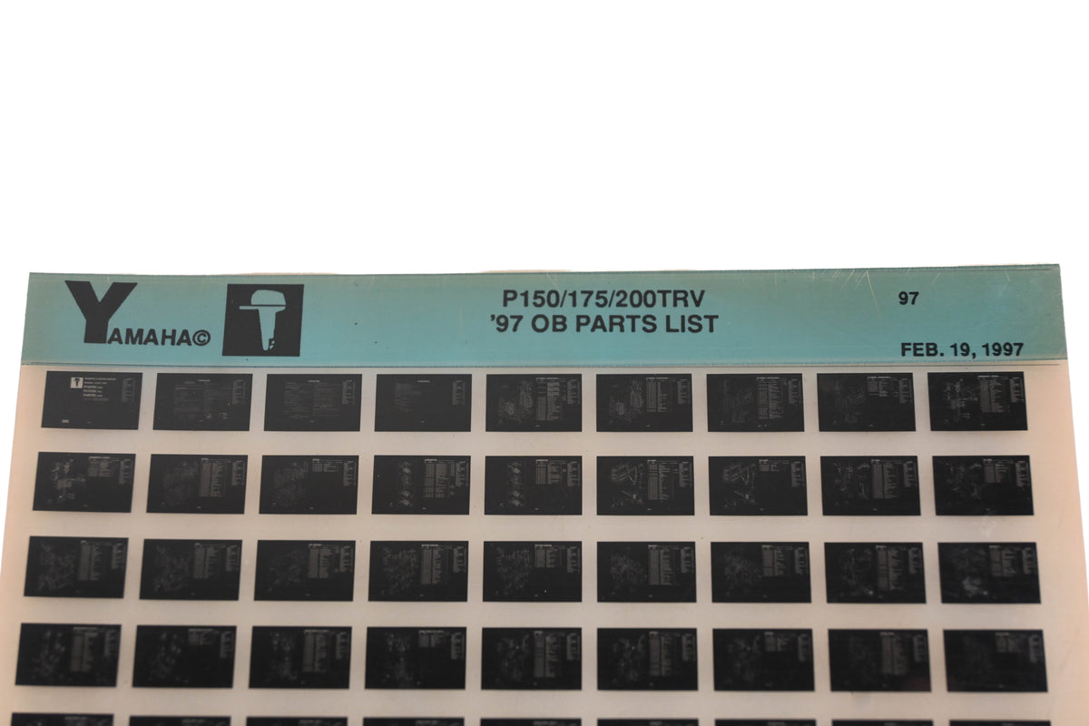 OEM Yamaha XM005-180 1997 P150/175/200TRV Outboard Parts List Microfiche Rev:2/19/1997