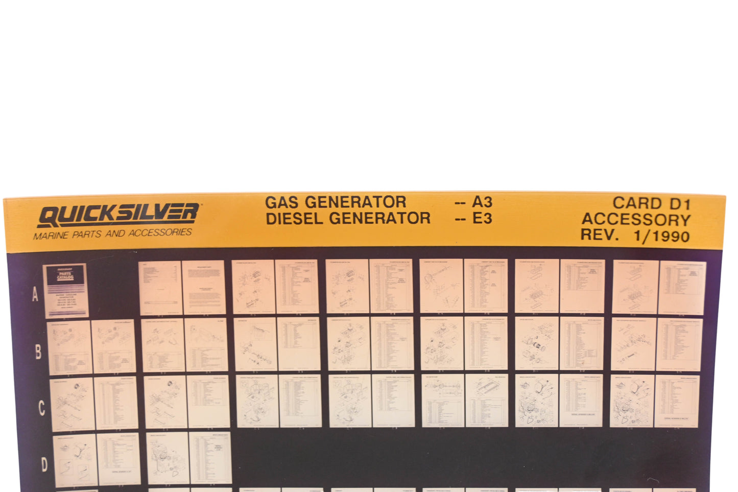 Quicksilver Card D1 Gas Generator-A3 Diesel Generator-E3 Accessory List Microfiche Rev:1-1990
