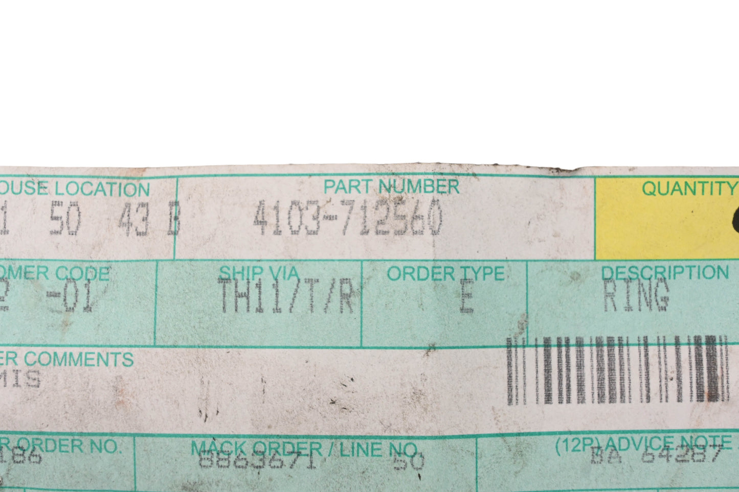 Mack 4103-712560 Injection Pump Copper Seal Ring NOS