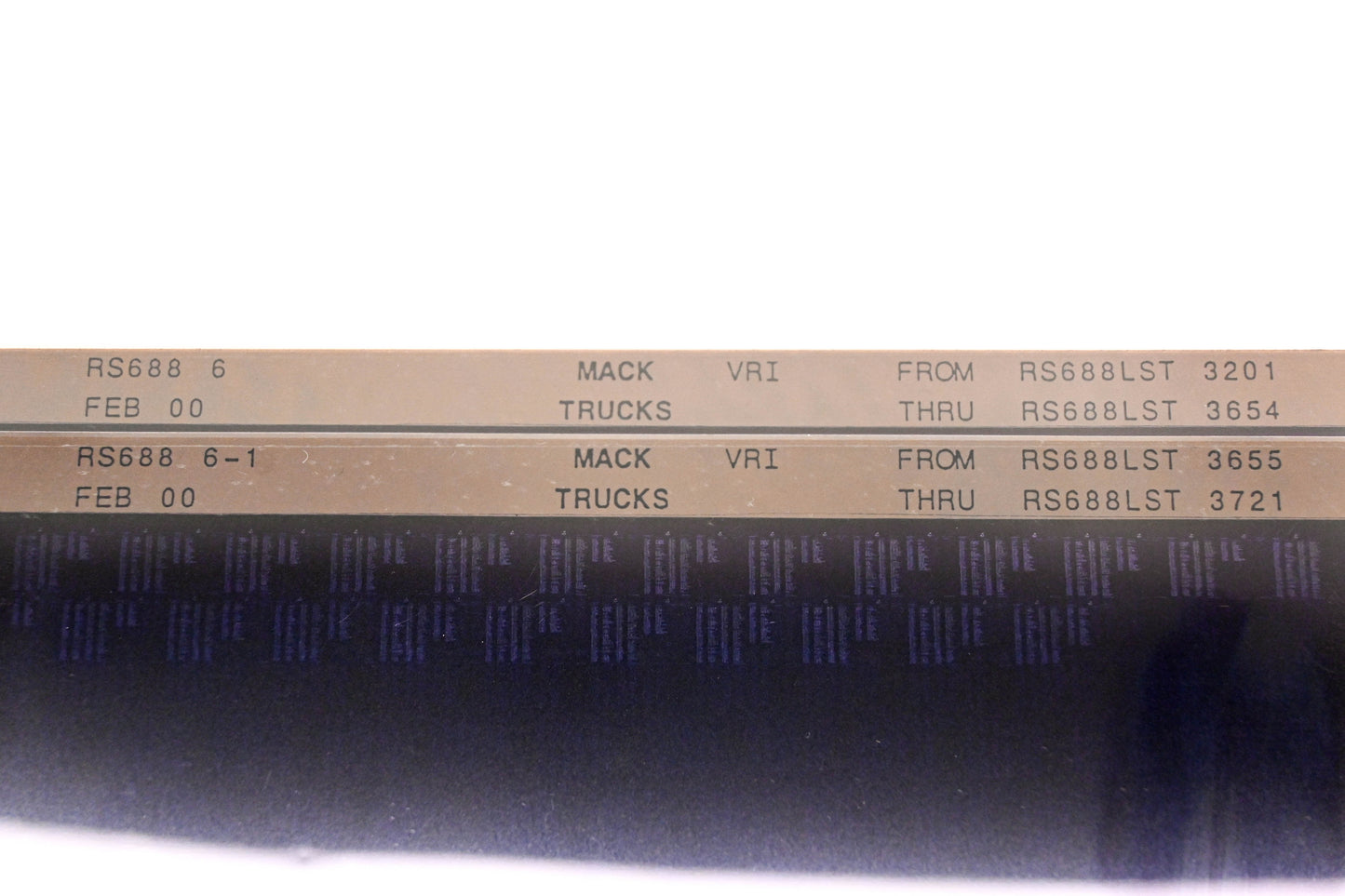 Mack RS688 6, RS688 6-1 RS688LST3201 - RS688LST3721 VRI Microfiche Lot of 2 NOS