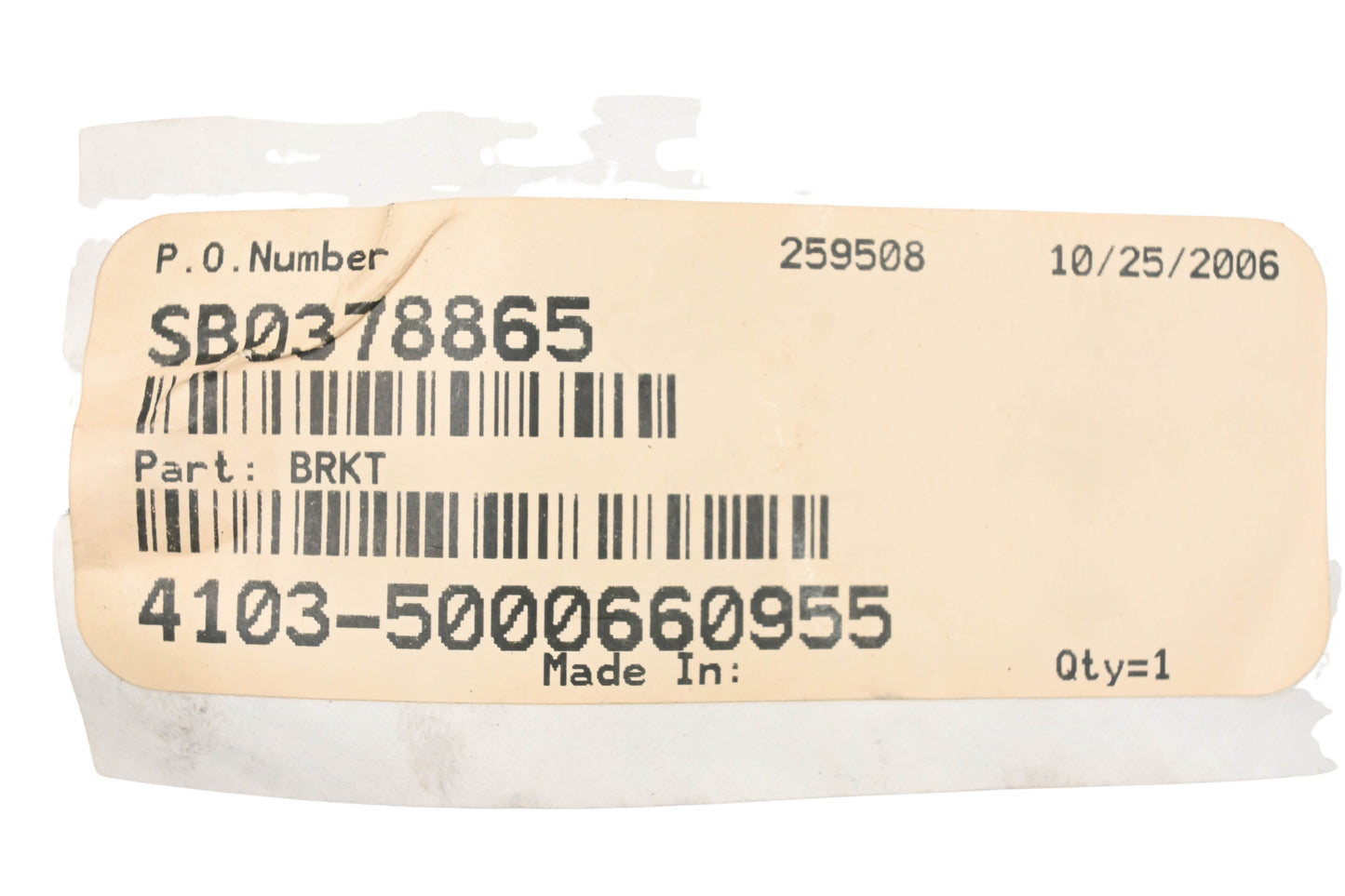 Mack 4103-5000660955, 5000660955 Renault Bracket NOS