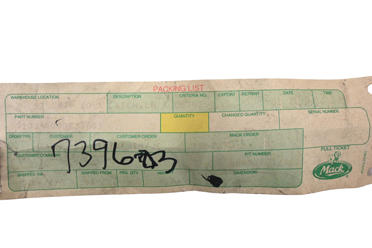 Mack 4103-5000739603, 5000739603 Renault Lefthand Latch NOS