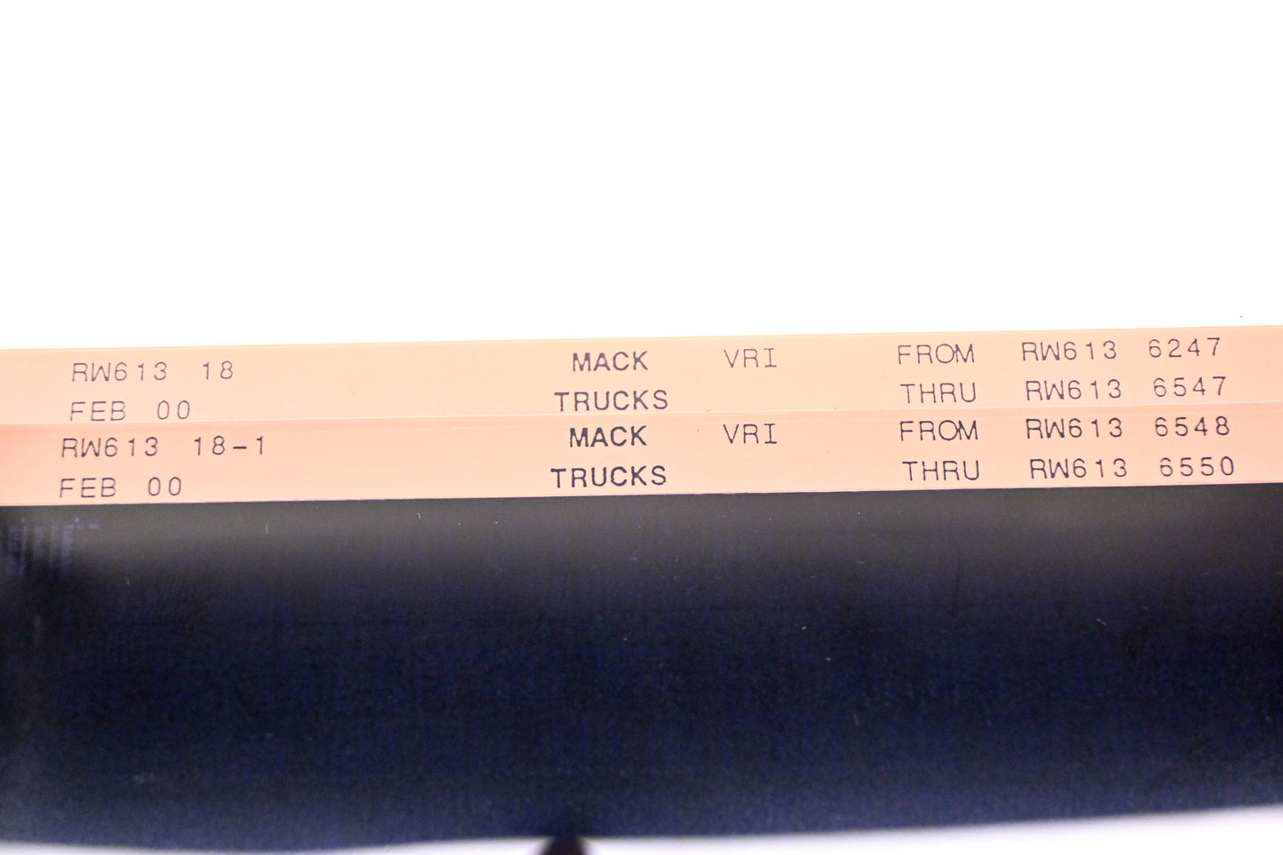 Mack RW613 18, RW613 18-1 RW6136247 - RW6136550 VRI Microfiche Lot of 2 NOS