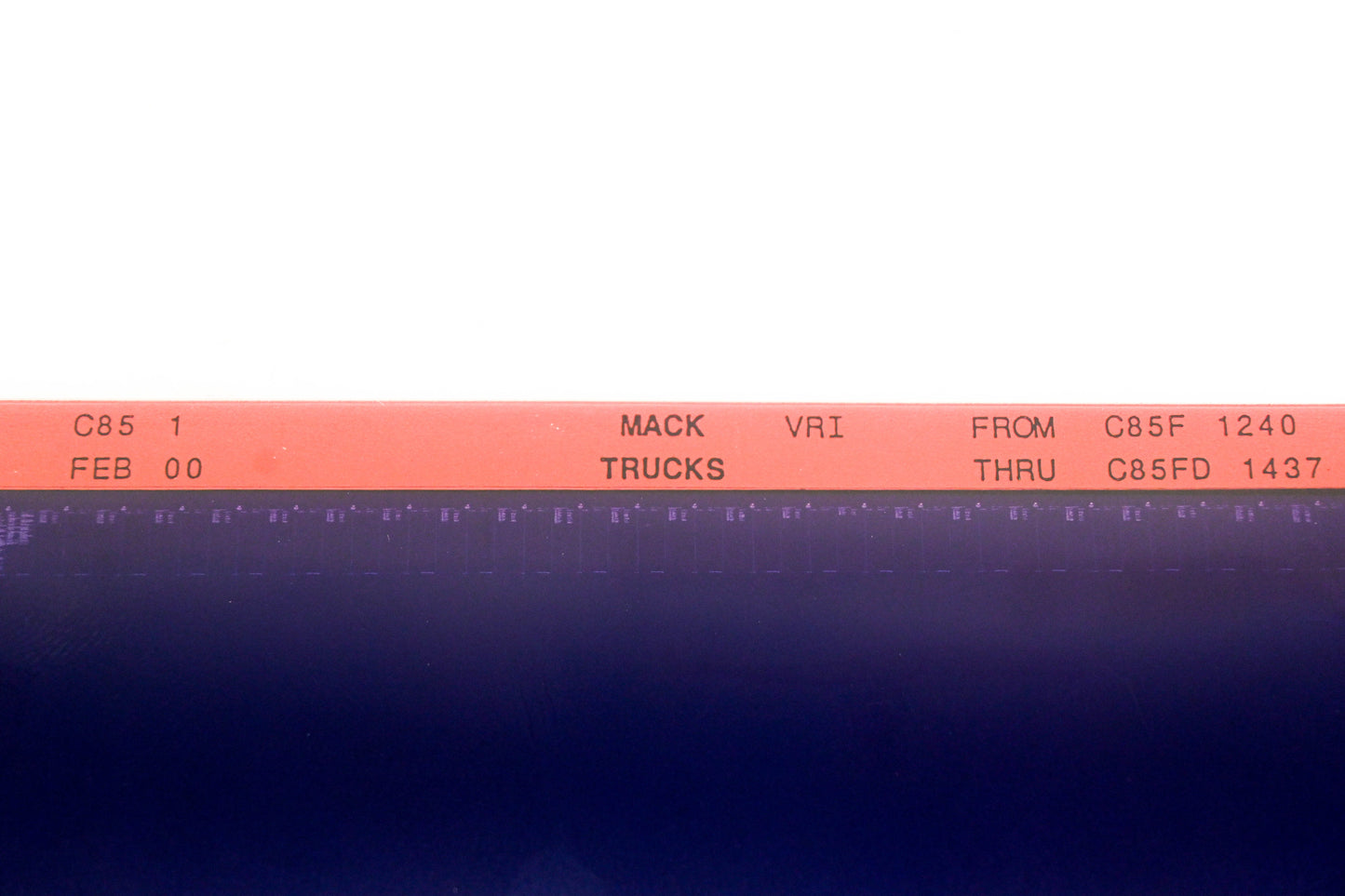 Mack C85 1 C85F1240 - C85FD1437 VRI Microfiche NOS