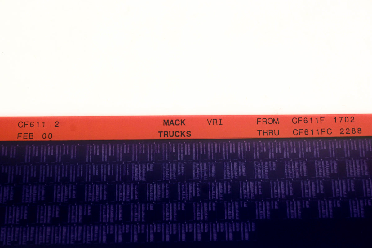 Mack CF611 2 CF611F1702 - CF611FC2288 VRI Microfiche NOS