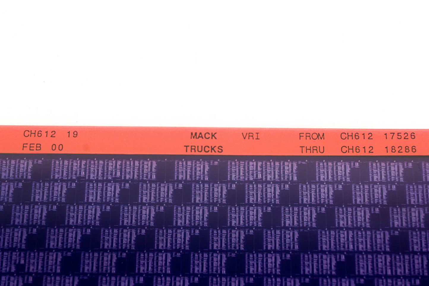 Mack CH612 19 CH61217526 - CH61218286 VRI Microfiche NOS