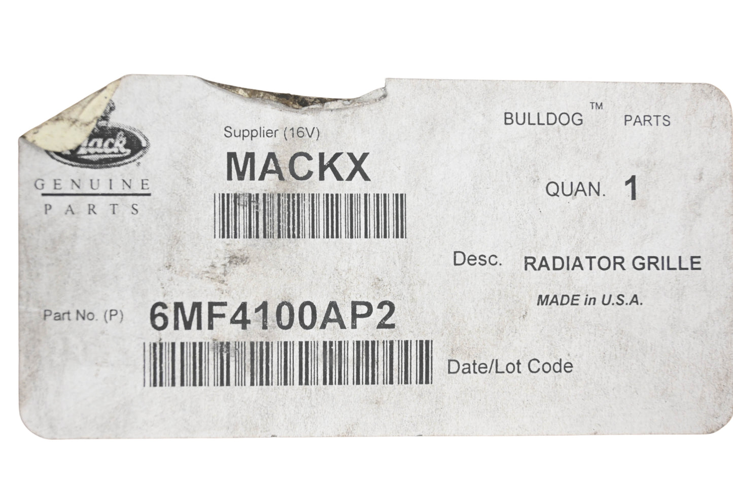 Mack 6MF4100AP2, 25130612 Radiator Grill NOS