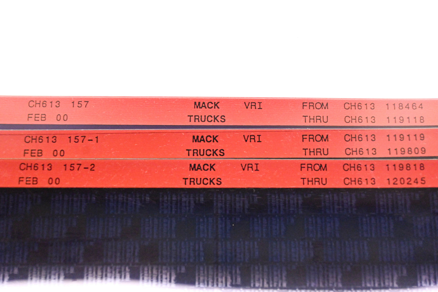 Mack CH613 157, CH613 157-1, CH613 157-2 CH613118464 - CH613120245 VRI Microfiche Lot of 3 NOS
