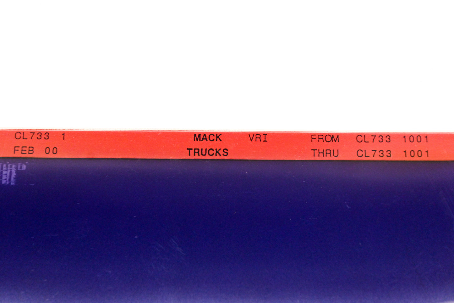 Mack CL733 1 CL7331001 VRI Microfiche NOS