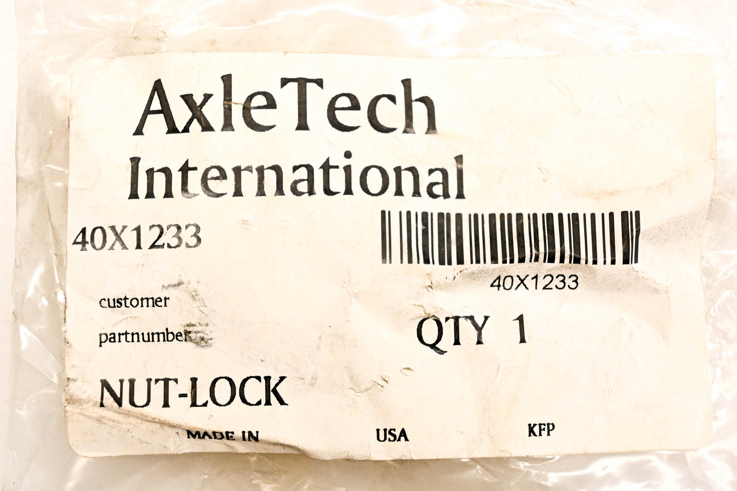 AxleTech 40X1233, 8235-40X1233 Drive Lock Nut NOS