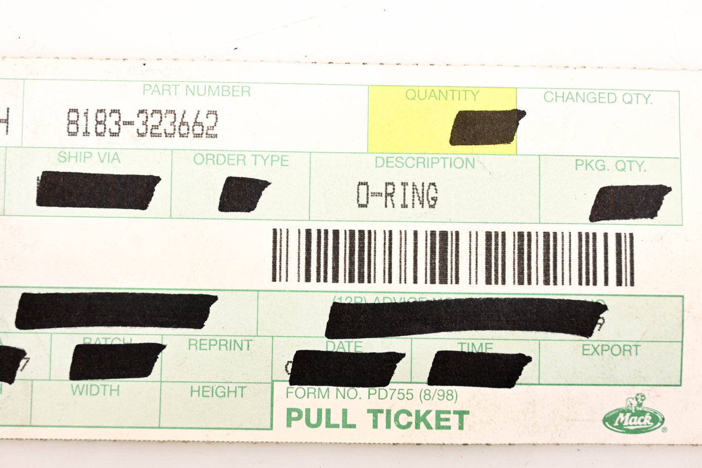 Mack 8183-323662 O-Ring NOS