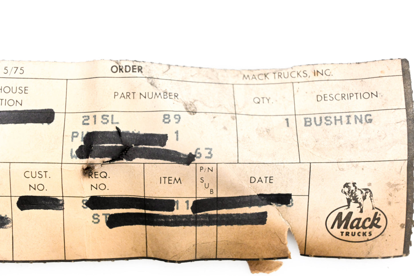 Mack 21SL89 Bushing NOS