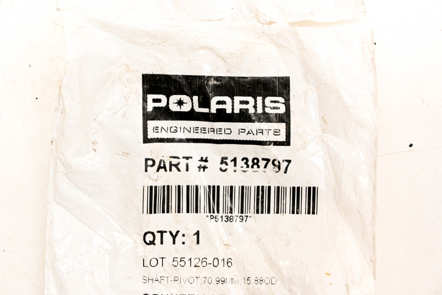 Polaris 5138797 Pivot Shaft NOS