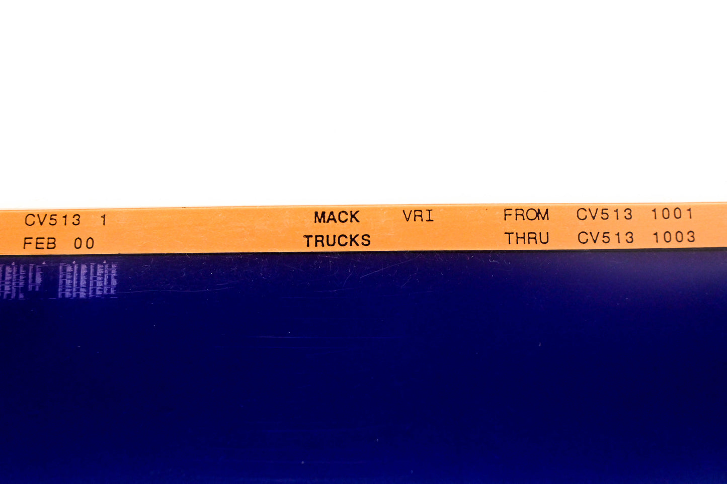 Mack CV513 1 CV5131001 - CV5131003 VRI Microfiche NOS