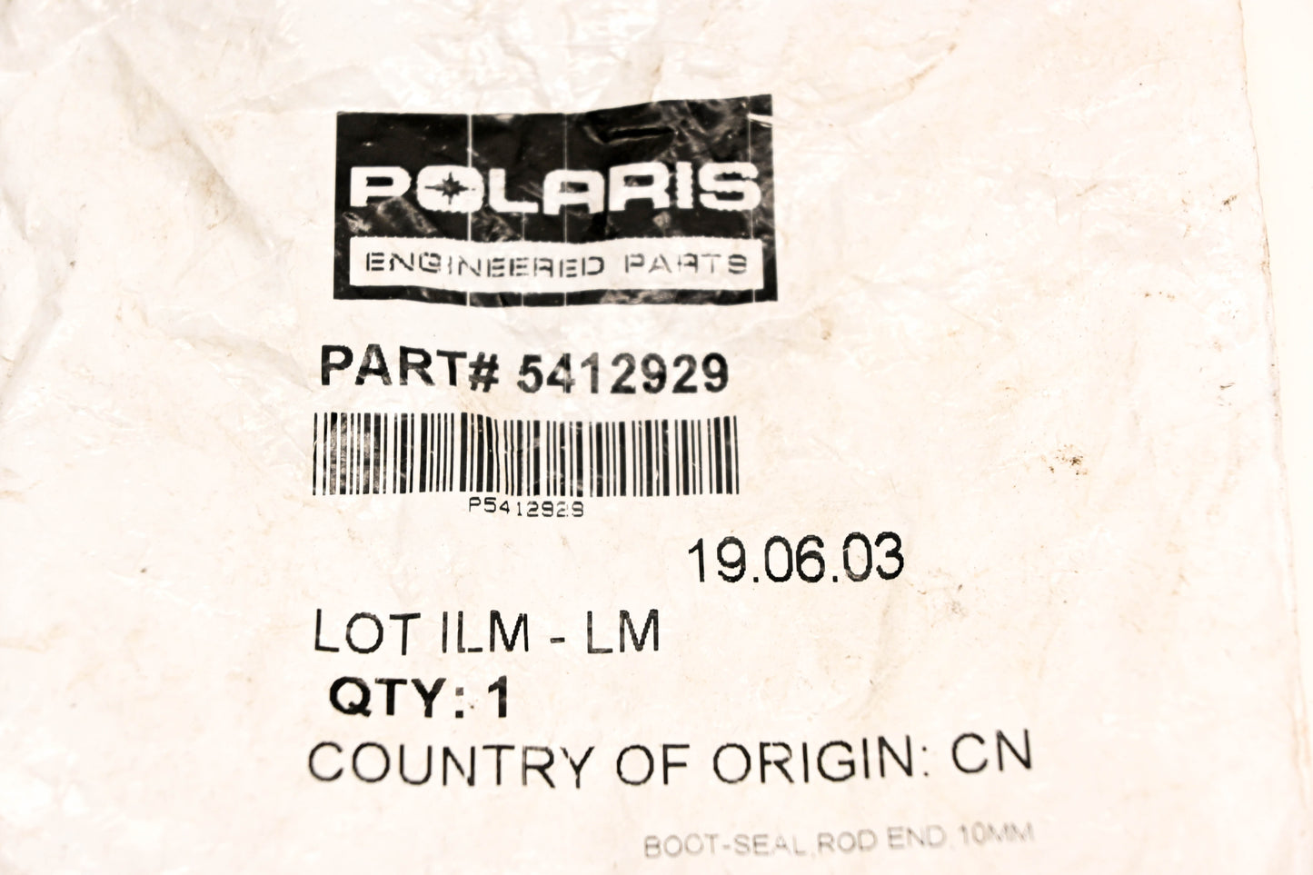 Polaris 5412929 Tie Rod End Boot NOS