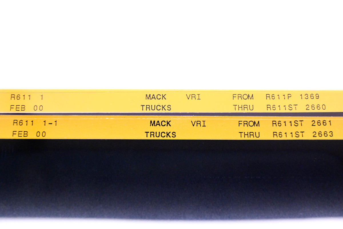 Mack R611 1, R611 1-1 R611P1369 -R611ST2663 VRI Microfiche Lot of 2 NOS