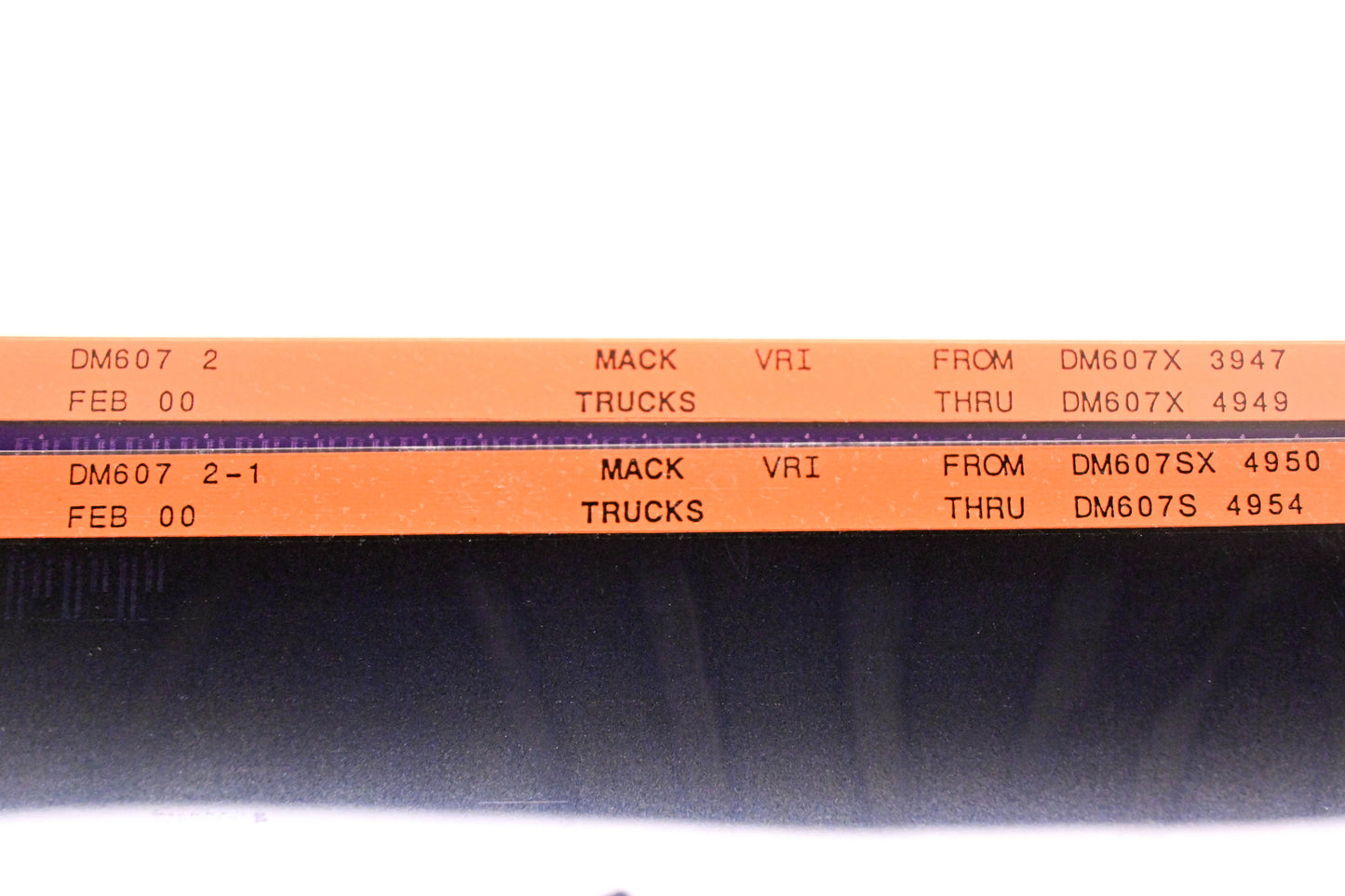 Mack DM607 2, DM607 2-1 DM607X3947 -DM607S4954 VRI Microfiche Lot of 2 NOS