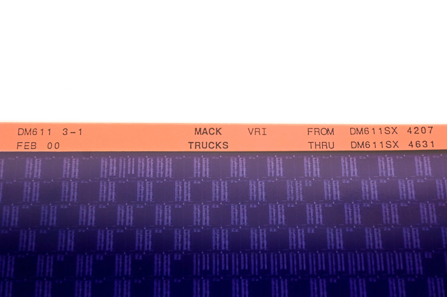 Mack DM611 3-1 DM611SX4207 - DM611SX4631 VRI Microfiche NOS