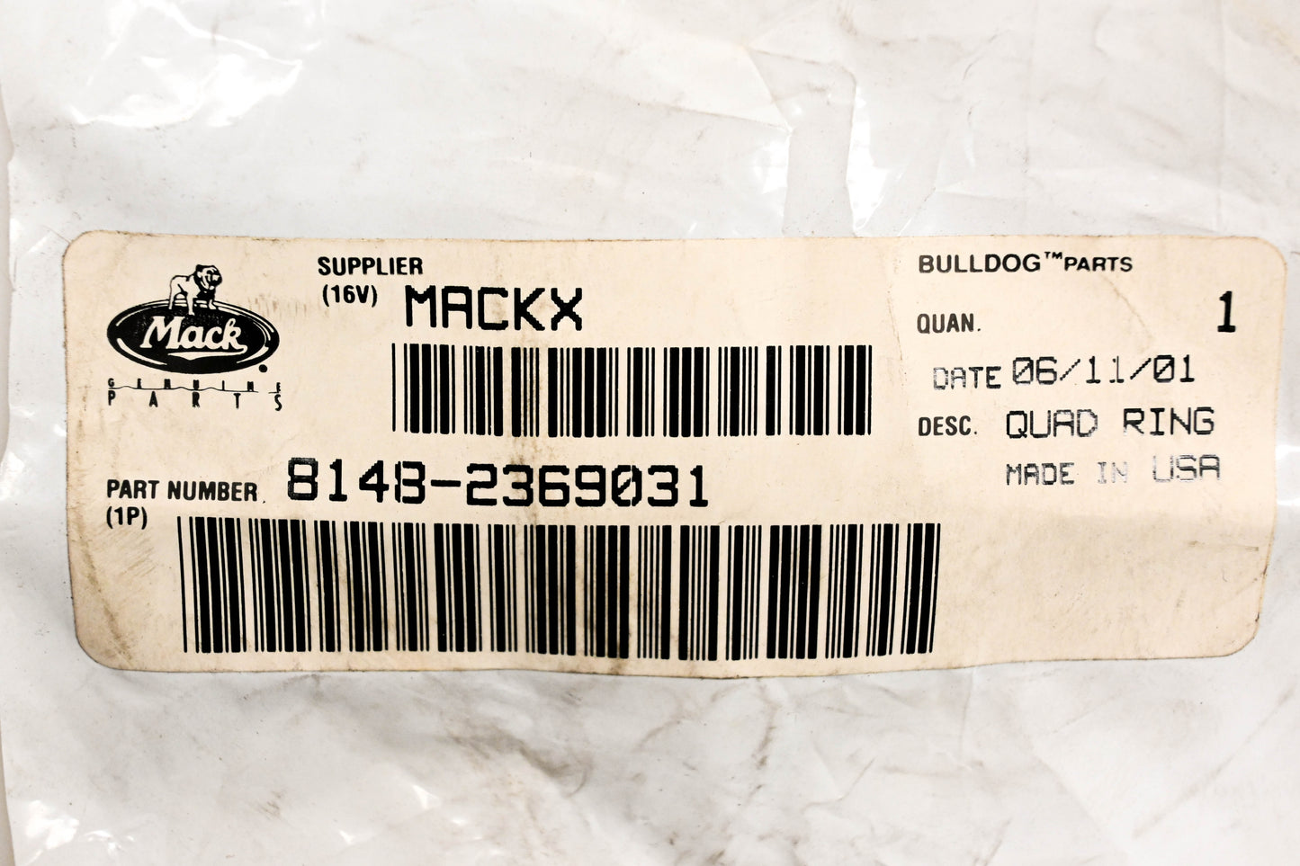 Mack 8148-2369031 Quad Ring NOS