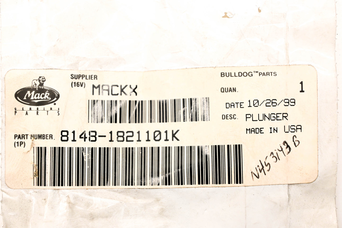 Mack 8148-1821101K Plunger NOS