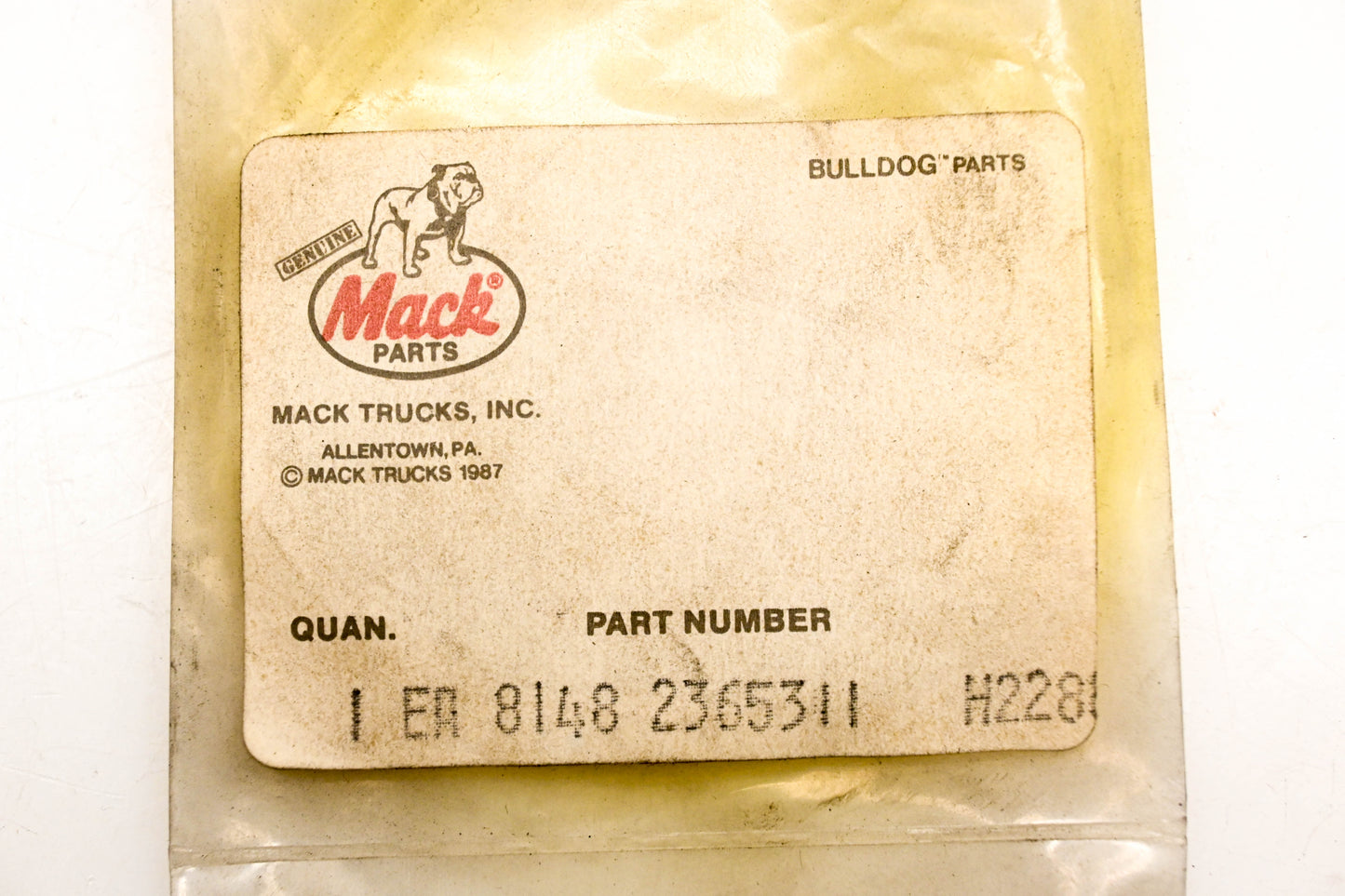 Mack 8148-2365311 Seal Ring NOS