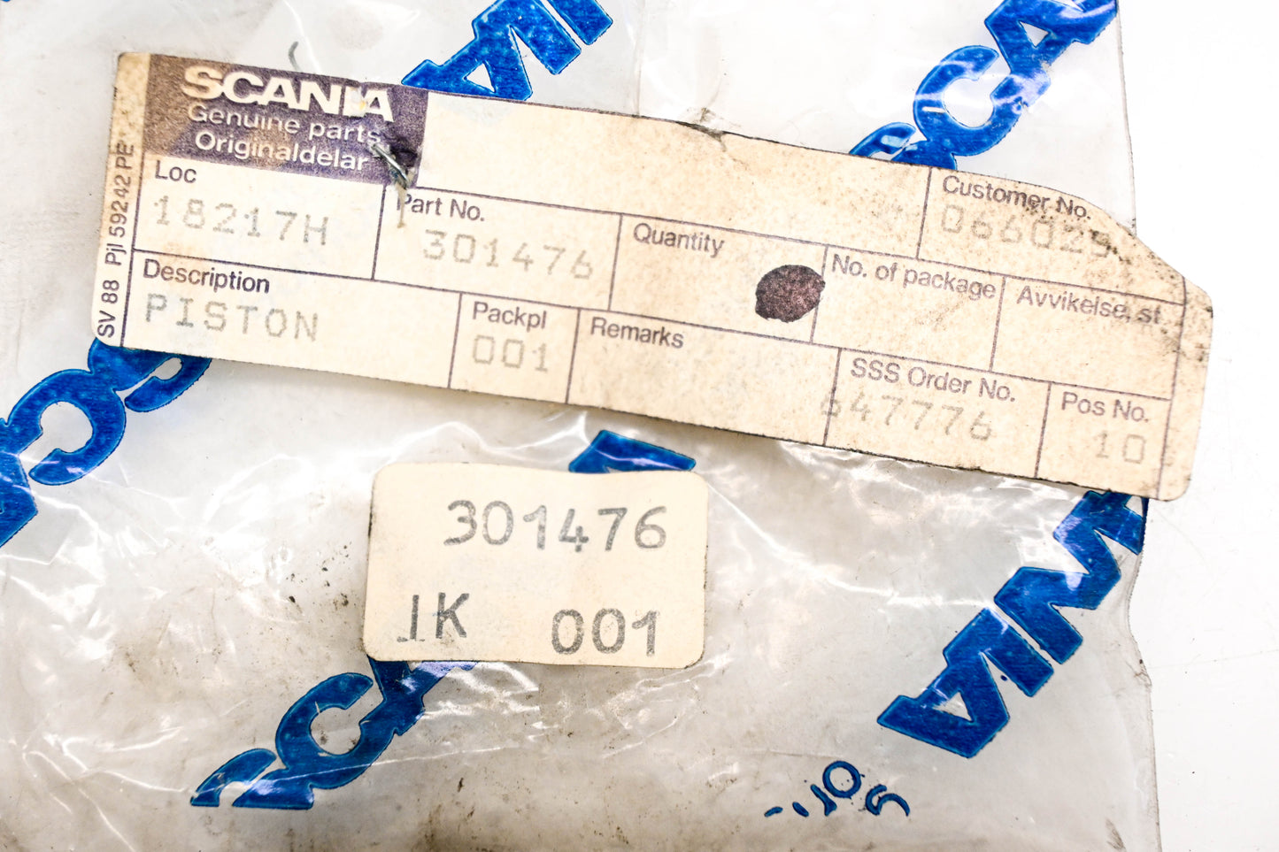 Scania 301476, 8183-301476 Piston NOS