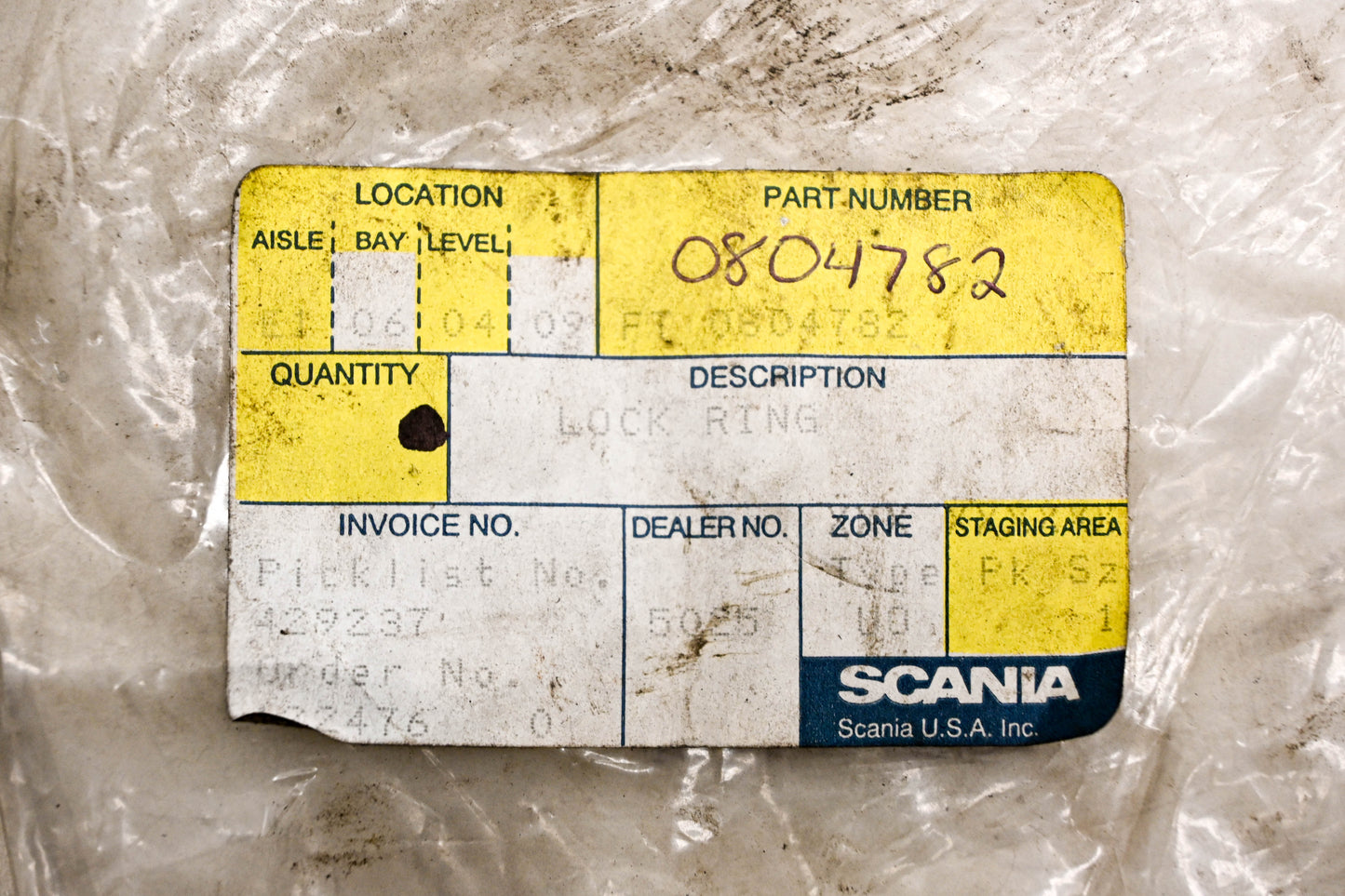 Scania 0804782, 8148-0804782 Lock Ring NOS