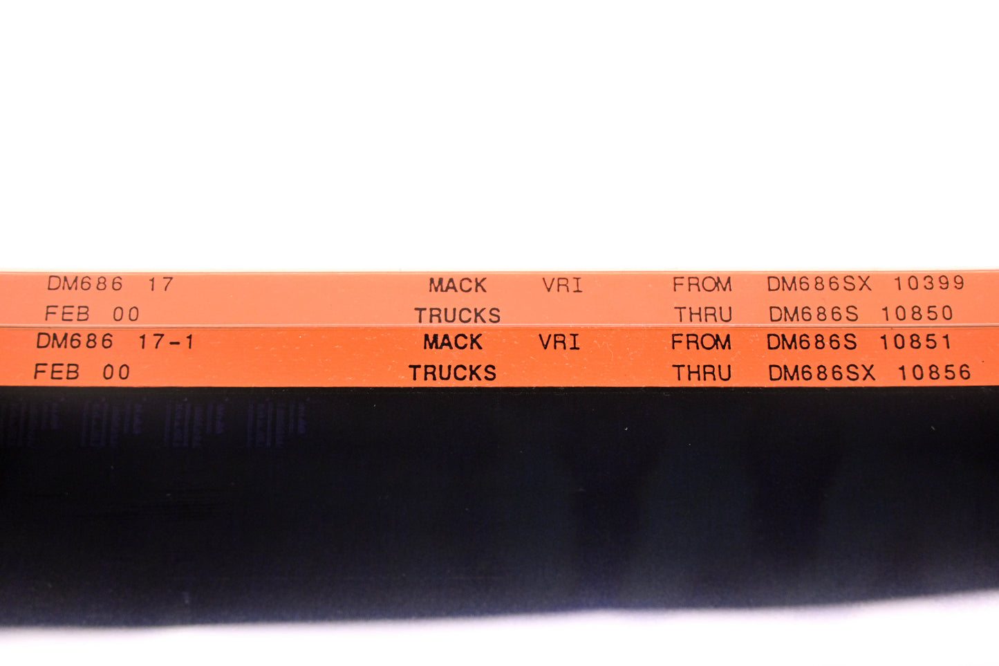 Mack DM686 17, DM686 17-1 DM686Sx10399 -DM686SX10856 VRI Microfiche Lot of 2 NOS