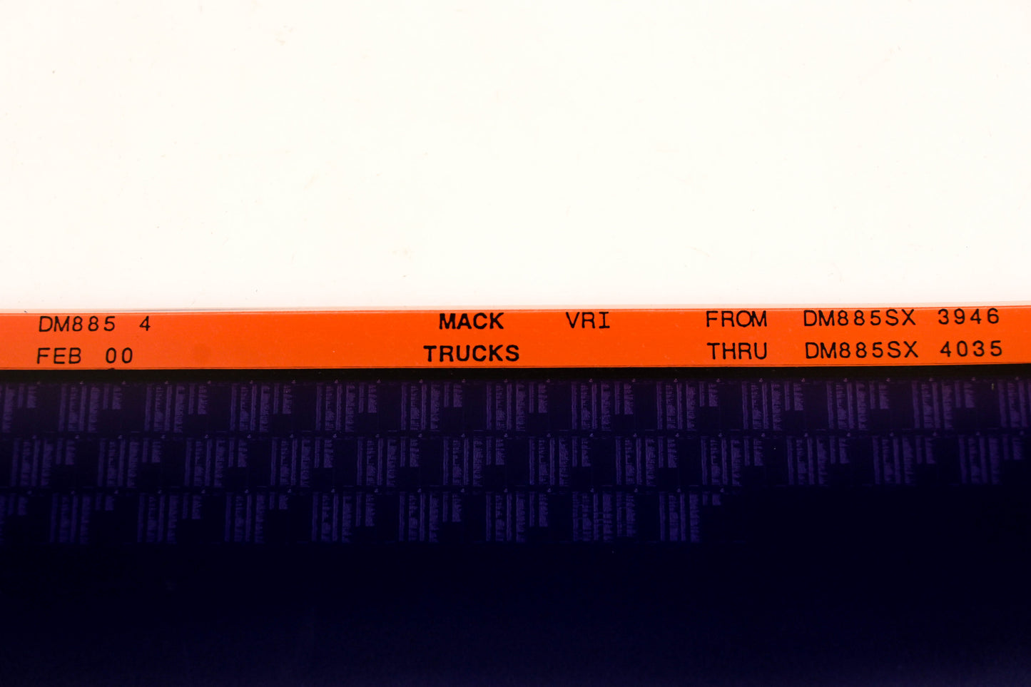 Mack DM885 4 DM885SX3946 - DM885SX4035 VRI Microfiche NOS