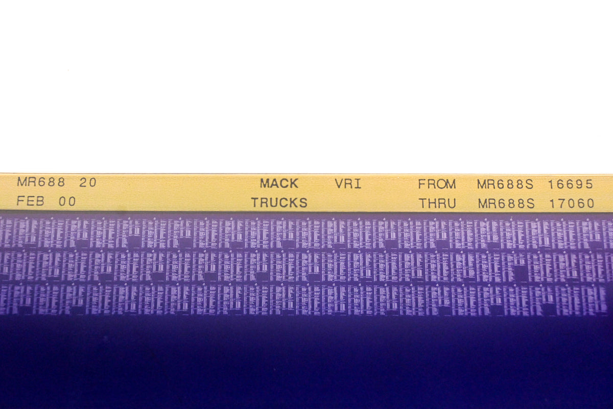 Mack MR688 20 MR688S16695 - MR688S17060 VRI Microfiche NOS