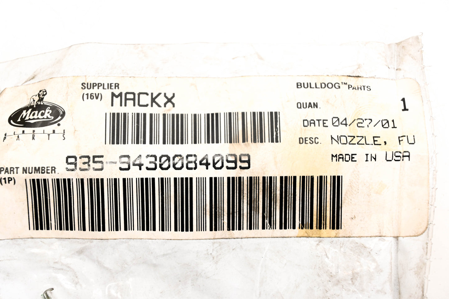 Mack 935-9430084099 Bosch Fuel Injector Nozzle NOS