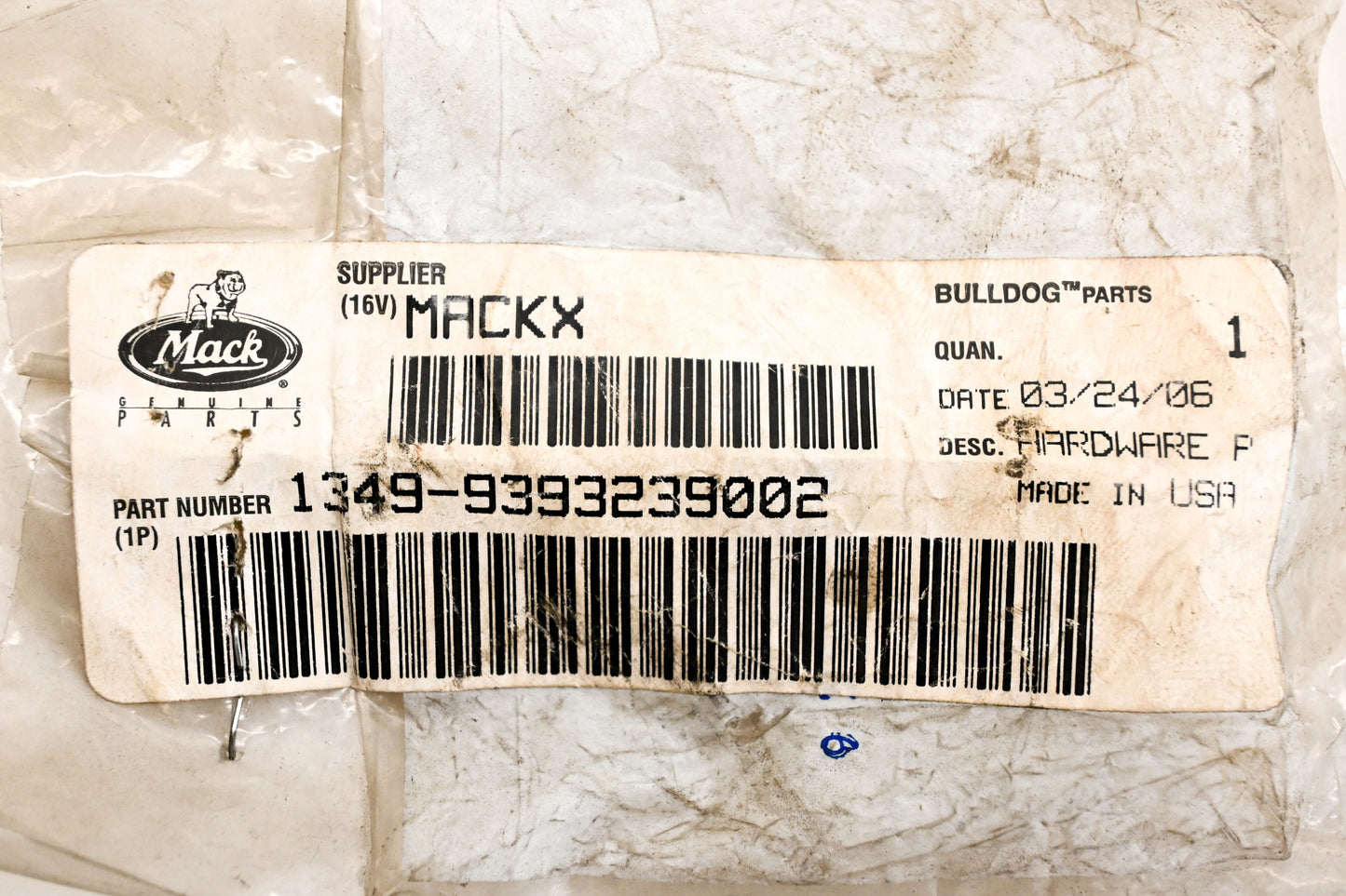 Mack 1349-9393239002 Hardware NOS
