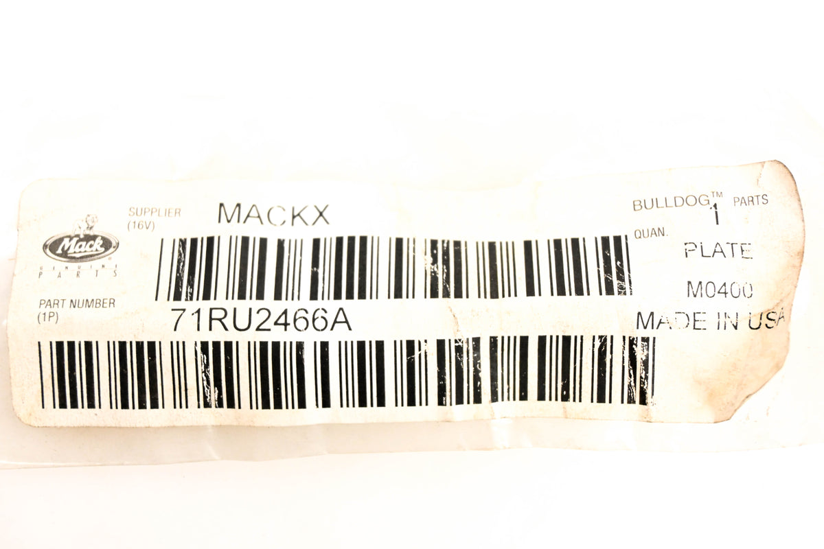 Mack 71RU2466A, 25625053 Black Plate NOS