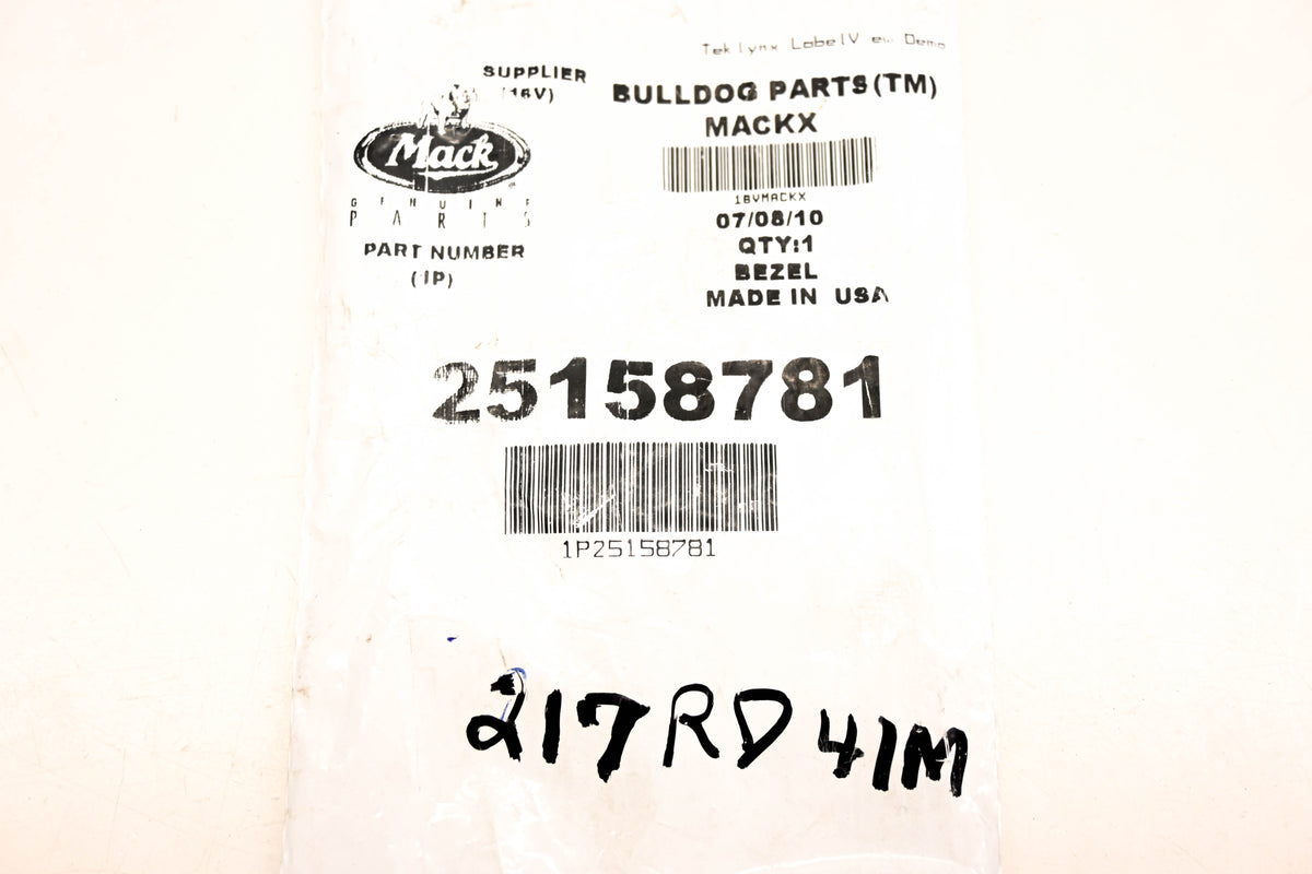 Mack 25158781, 217RD41M Bezel NOS