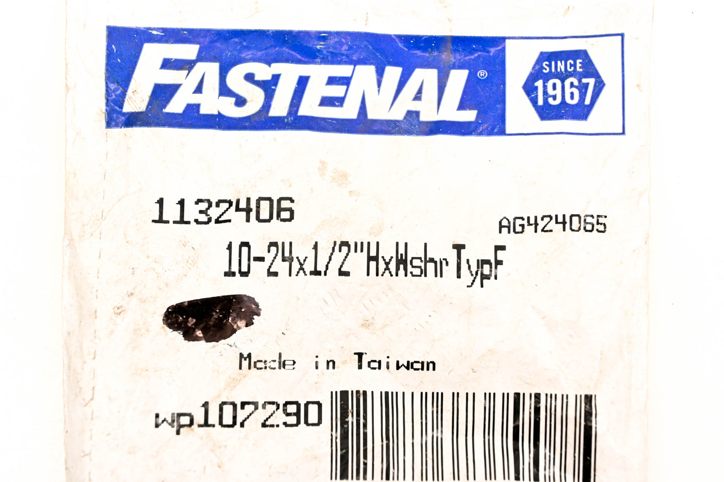 Fastenal 1132406 10-24x1/2" Hex Washer Head Type F Slotted Screws Qty 3 NOS