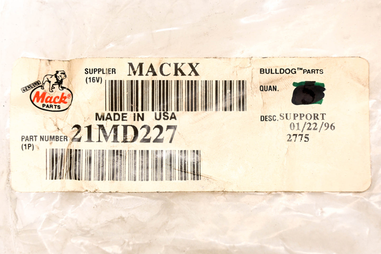 Mack 21MD227 Support Bracket NOS