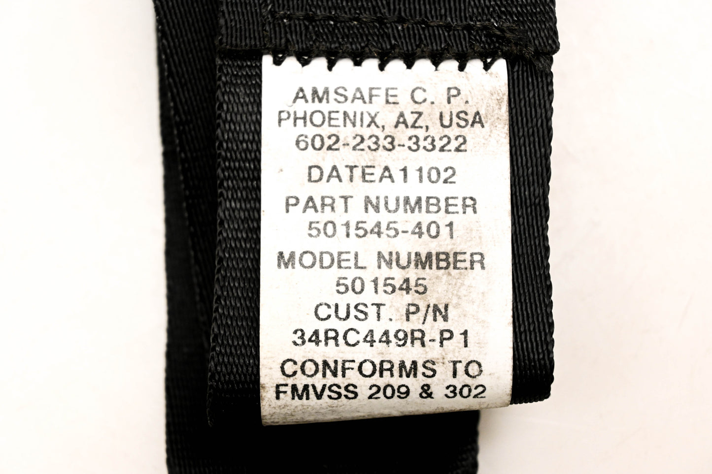 Mack 34RC449RP1, 501545-401 Amsafe Safety Belt NOS