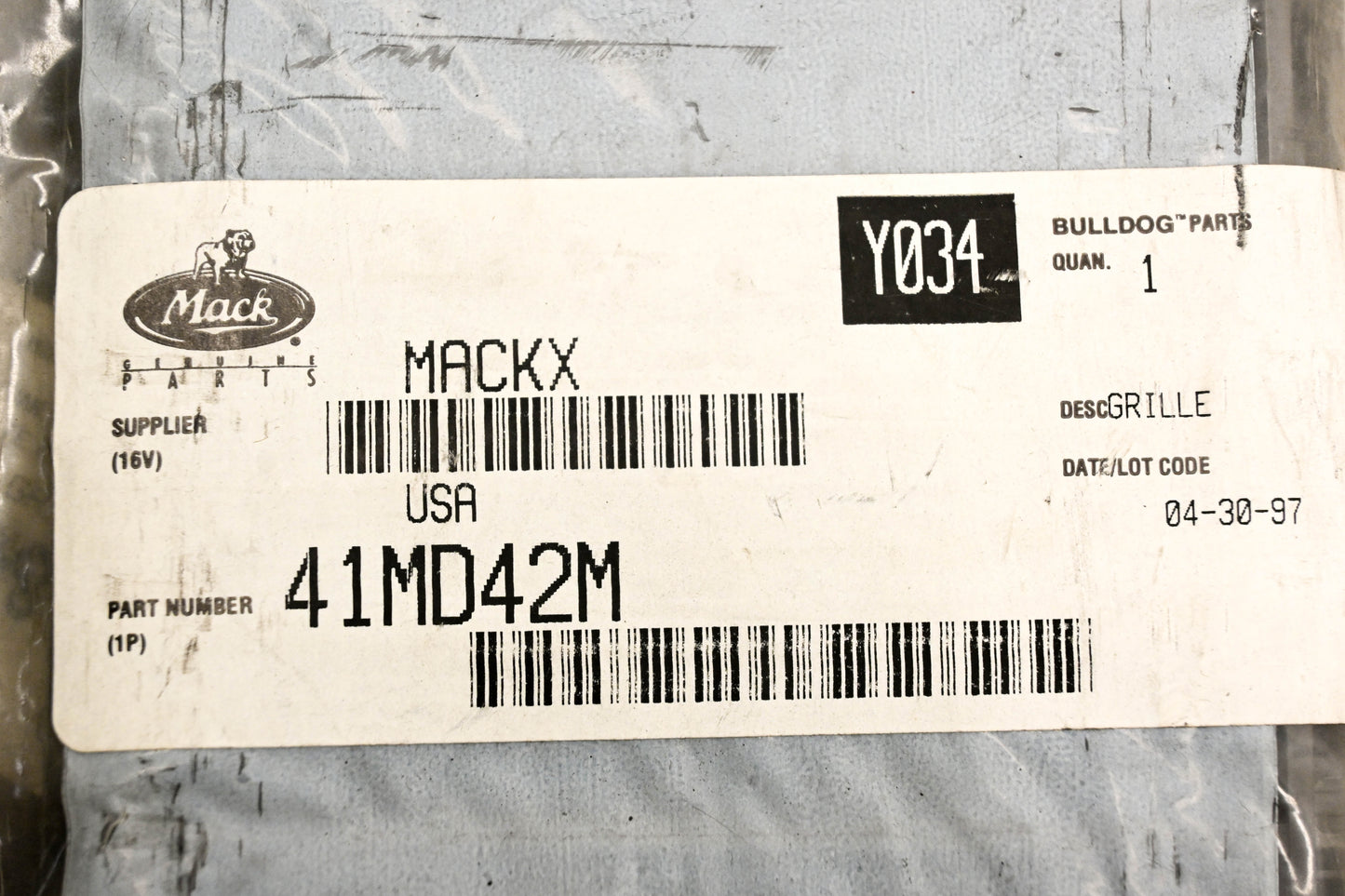 Mack 41MD42M2 Grille Cover NOS