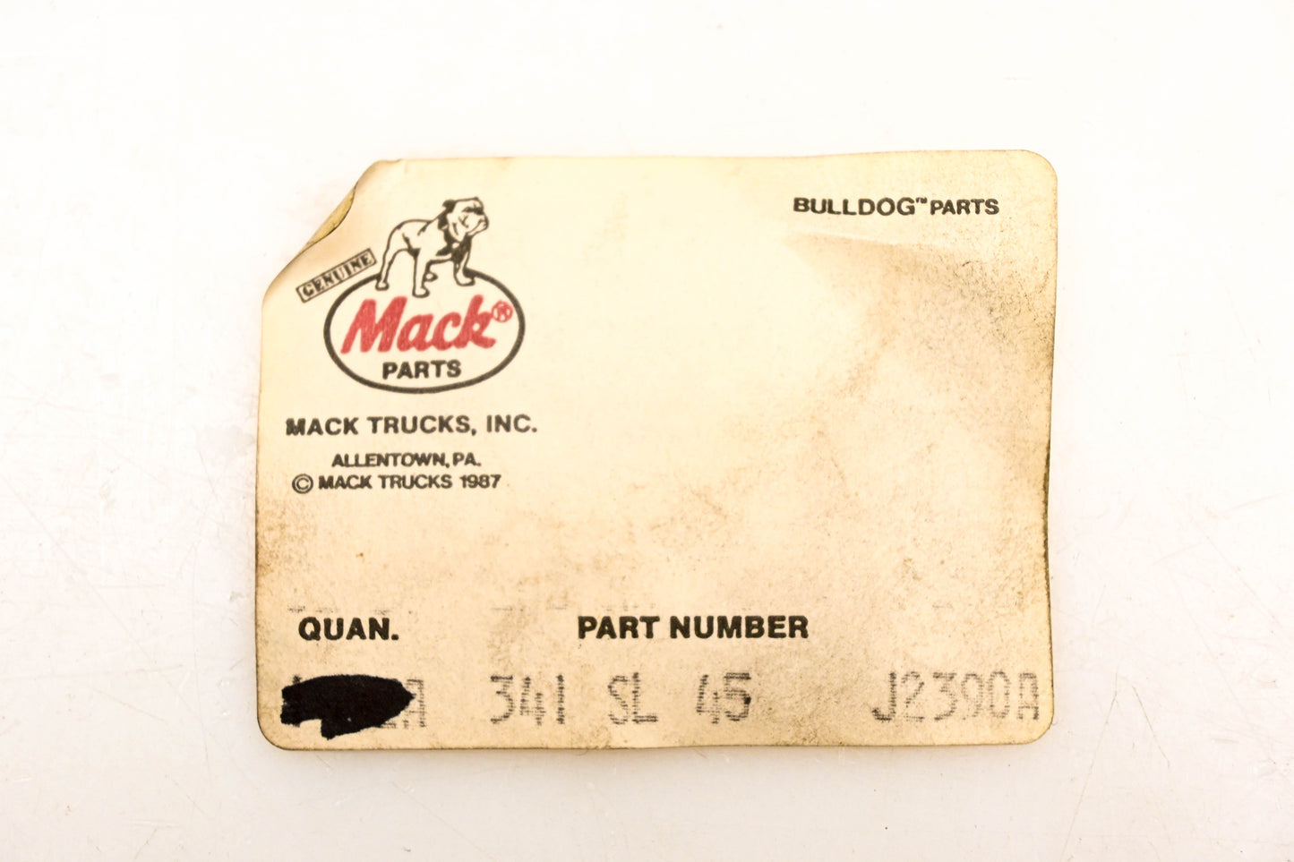 Mack 341SL45 O-Ring NOS