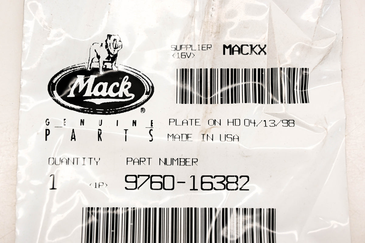 Mack 9760-16382 Console Plate NOS