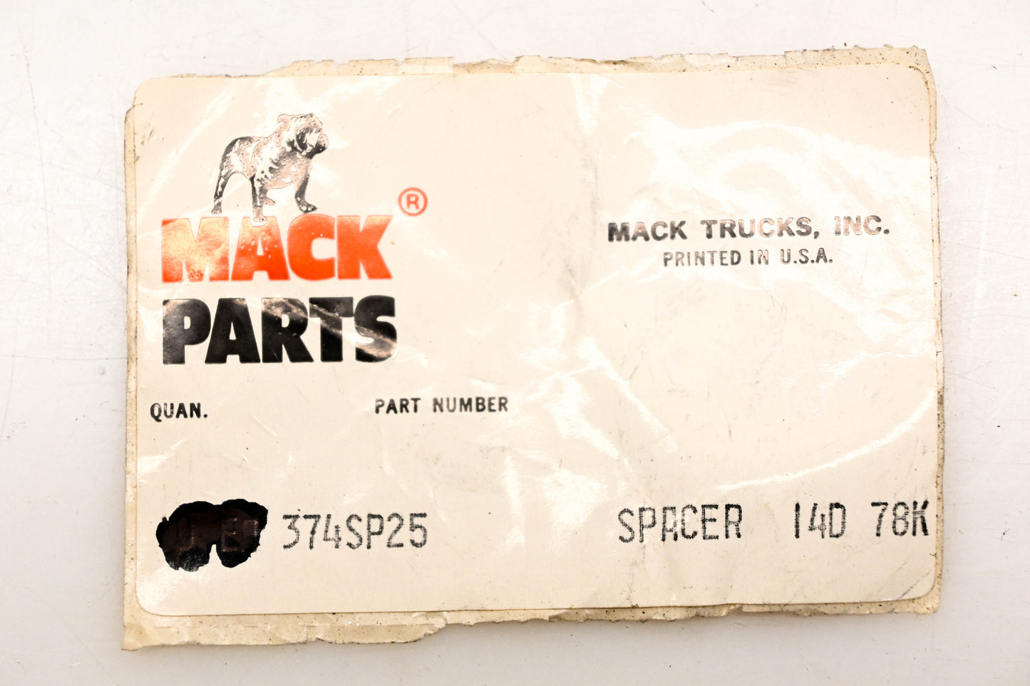 Mack 374SP25 Spacer NOS