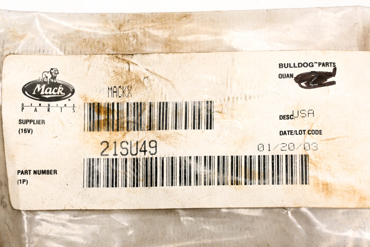 Mack 21SU49 Spring Center Bolt NOS