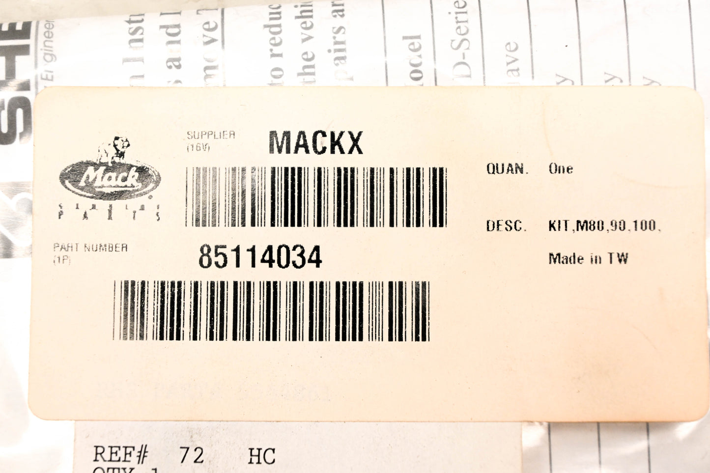 Mack 85114034 Seal Kit NOS